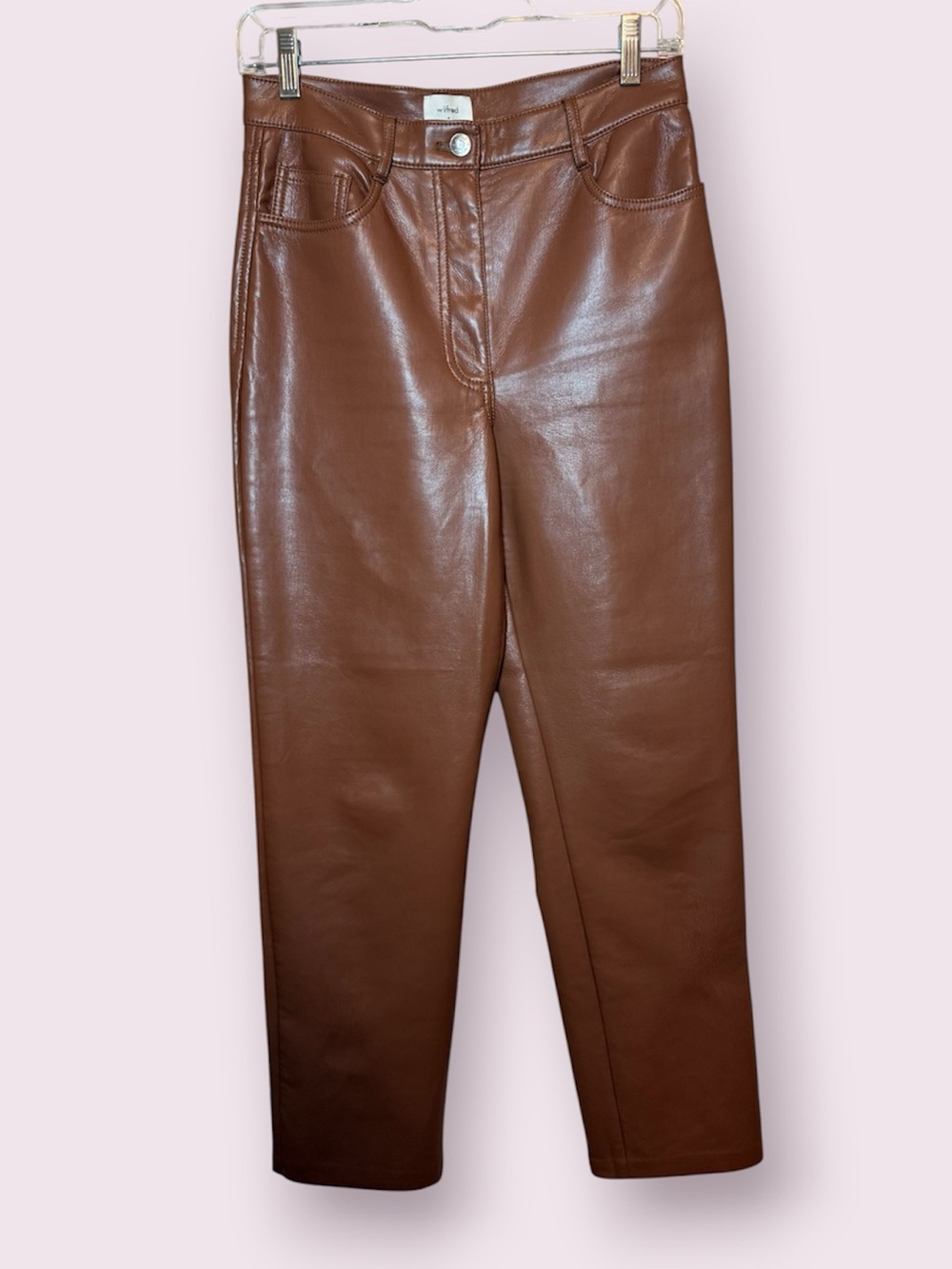 Aritzia Wilfred The Melina Pant Buttery Soft Vegan Leather Brown Size 4